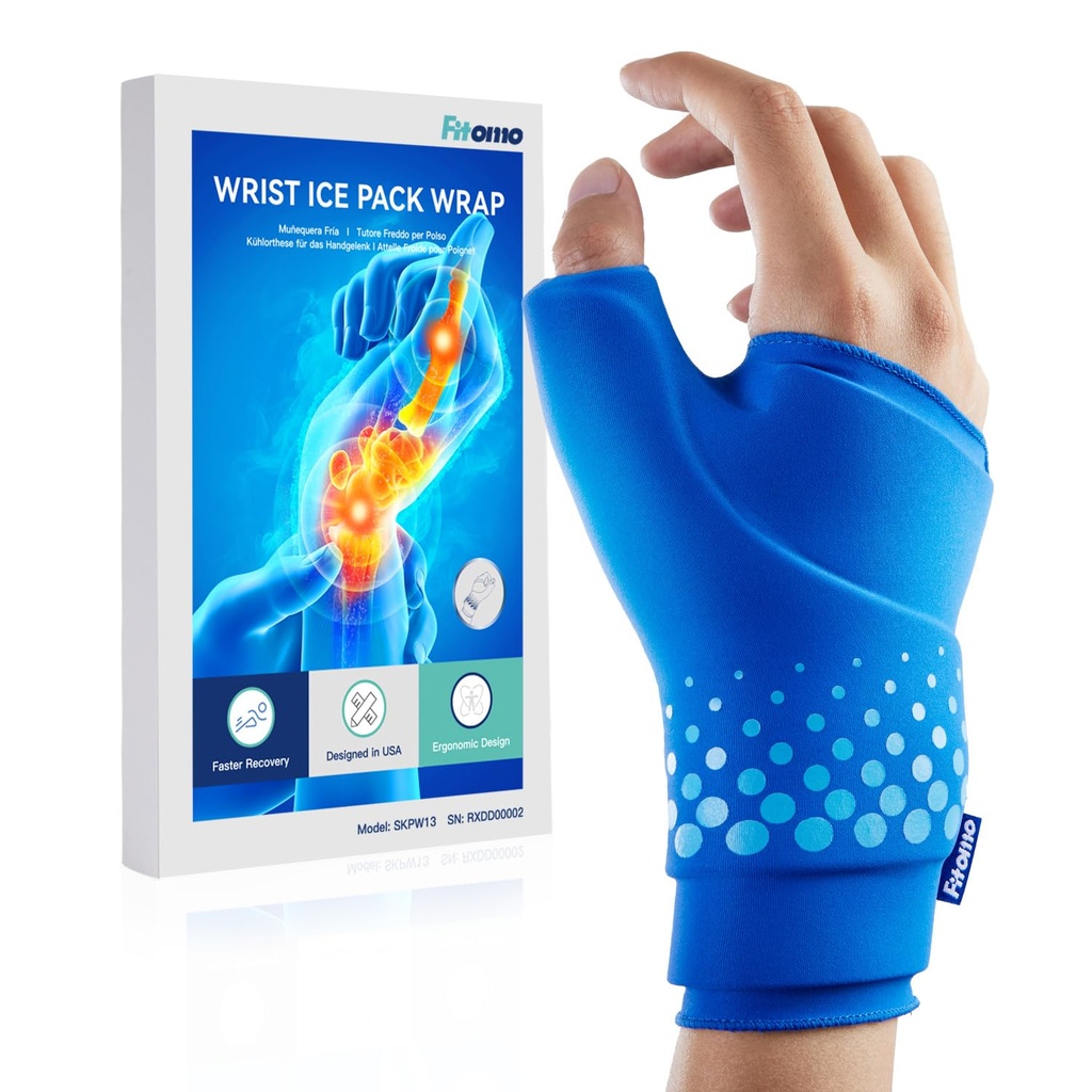 Thumb & Wrist Ice Pack Wrap, Long-Lasting Cold Compression for Pain Relief | Thickened Gel, Form Fit, Stays Cold Longer, Soft After Freezing, Full Wrap Cooling, Reusable Cold Hot Therapy, Easy On & Off