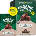 Purely Inspired Organic Protein Powder, 14 Single Serve Packets, Rich Decadent Chocolate - 20g of Plant-Based Protein Powder for Smoothies & Shakes - Dairy-Free, Non-GMO - for Men & Women