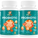 Probiotics for Women & Men - 300 Billion CFU, 24 Strains Probiotic + 15 Βιολογικά Βότανα Prebiotics Blend, για τη συνολική Digestive Gut Υγεία, ανοσοποίηση, δυσκοιλιότητα & Bloating, Ράφι Σταθερή - 4 Μήνες Προμήθεια