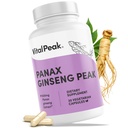 Vital Peak® Panax Ginseng Peak 500 mg - Supports Mental Clarity, Energy & Focus - Panax Ginseng Steam & Leaf Extract Supplement for Women & Men - Vegan, Gluten Free, Dairy Free, Non-GMO - 30 Capsules