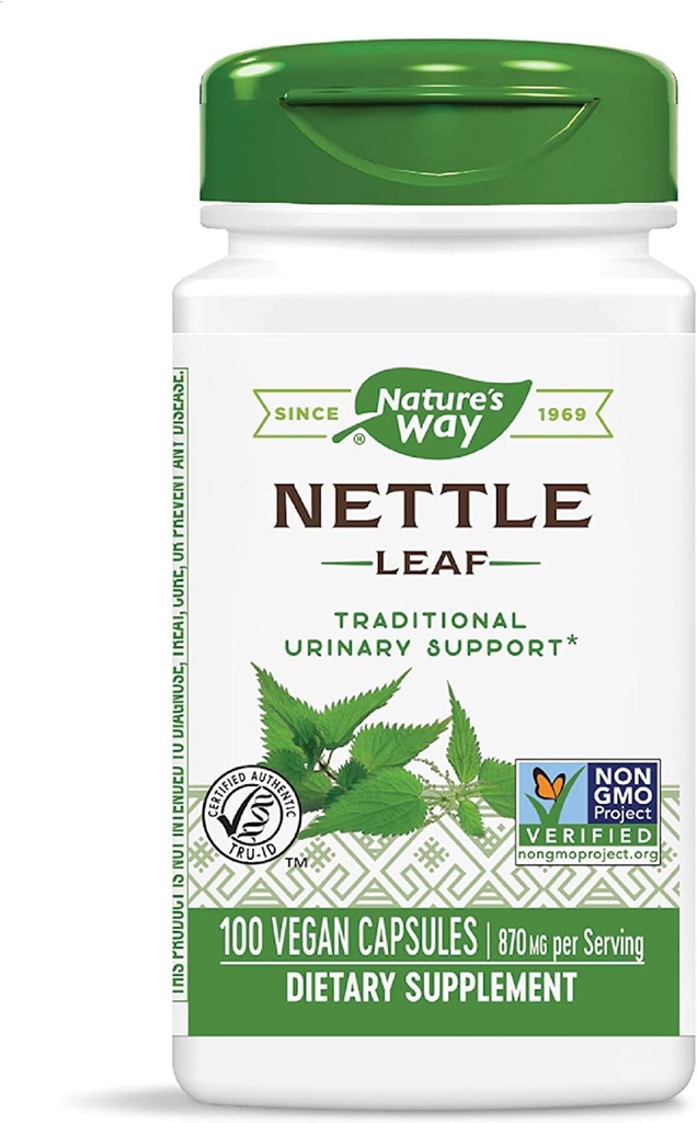 Nature's Way Nettle Leaf 435 mg, TRU-ID Certified, Non-GMO Project, Vegetarian, 100 Count (Pack of 4)