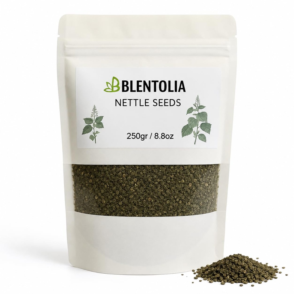 Blentolia Nettle Seeds – 100% Natural & Raw – Supports Energy, Detox & Wellness – Herbal Superfood for Smoothies, Teas, Salads – 250g Resealable Bag