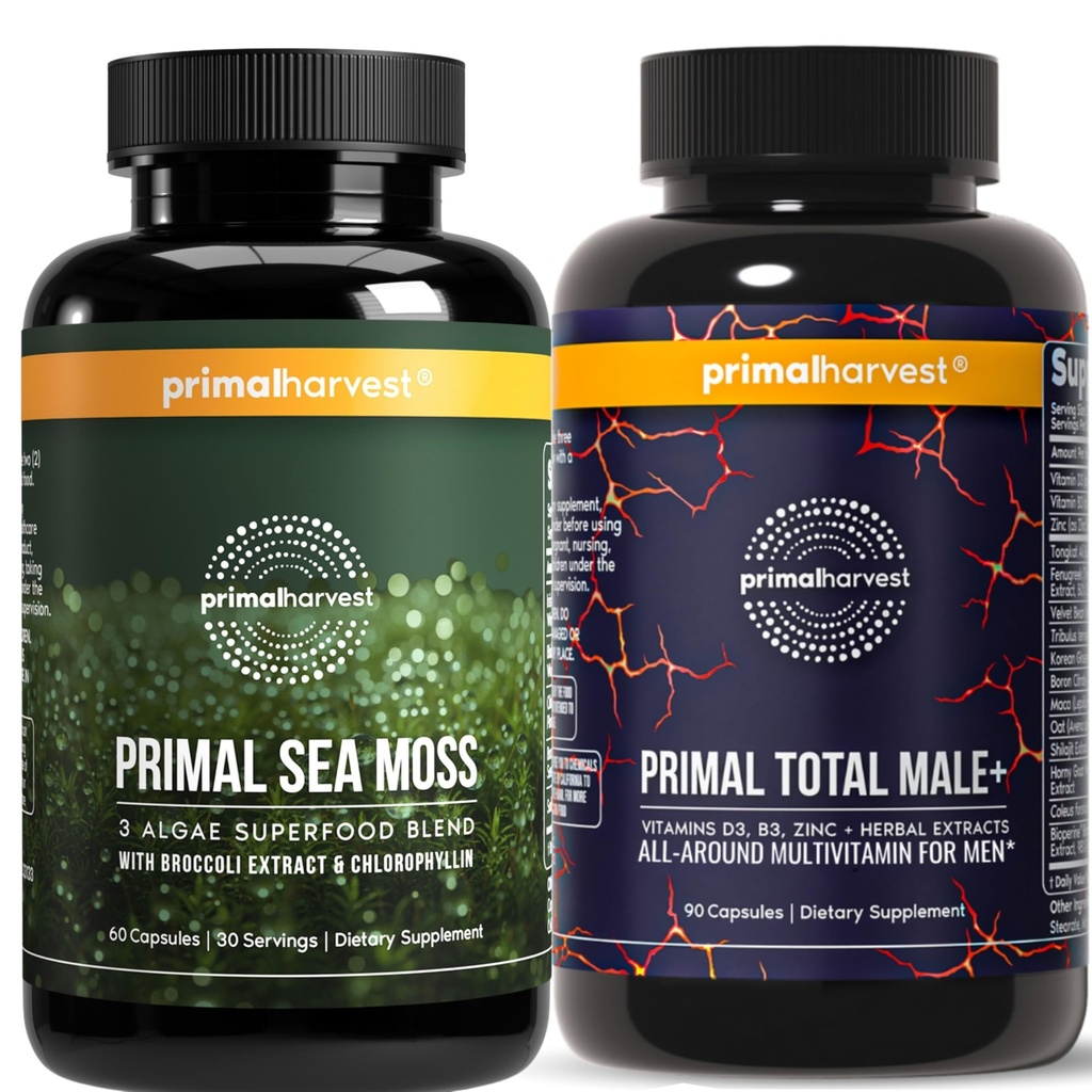 Primal Harvest Daily Two-Step Routine | Sea Moss + Total Male | 2 Pack | 30 Day Supply