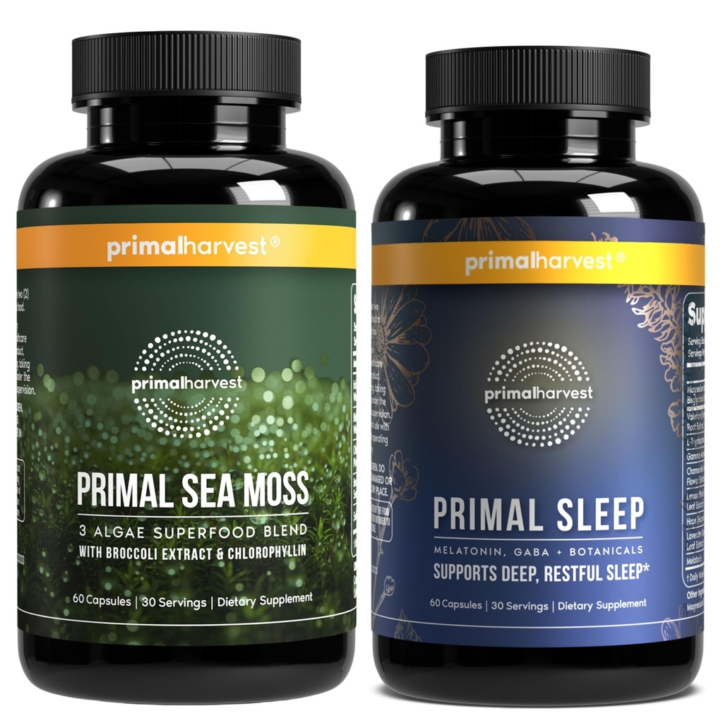 Primal Harvest Daily Two-Step Routine | Sea Moss + Sleep | 2 Pack | 30 Day Supply