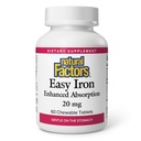 Natural Factors Easy Iron Chewables 20 mg - Gentle Iron Supplement - Supports Red Blood Cells & Energy Production - Stevia-Sweetened - Tropical Flavor - 60 Tablets (60 Servings)