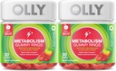 OLLY Μεταβολισμός Gummy Δαχτυλίδια, μηλίτη ξύσμα, βιταμίνη Β12, Χρώμιο, Ενέργεια και Digestive Υγεία, Chewable συμπλήρωμα, Apple Γεύση, Twin Pack - 60 Count