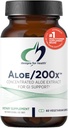 Designs for Health Aloe/200x - 200mg Aloe Vera Extract - Συμπυκνωμένο συμπλήρωμα φύλλων αλόης για υποστήριξη GI - Μη-ΓΤΟ, χορτοφαγικά χάπια (60 κάψουλες)