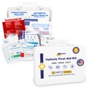 MFASCO Vehicle First Aid Kit - DOT/ANSI/OSHA Class A Compliant - Metal Box | First Aid Kits for Businesses, Construction, Commercial Vehicles, Workplaces | 115 Pcs | Portable & Mountable | Waterproof