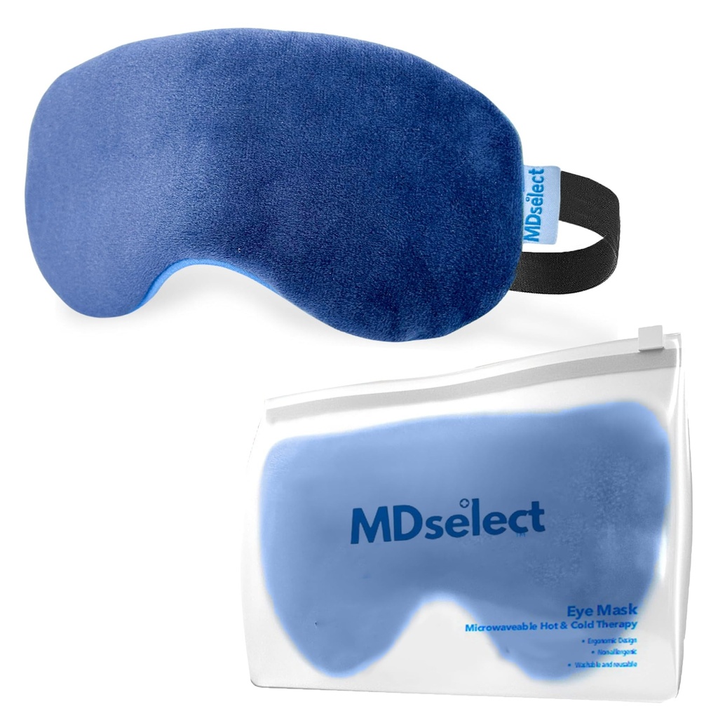 Microwavable & Freezable Hydro Beads Eye Mask - Warm & Cold Therapy for Dry Eyes, Styes, Blepharitis & Sinus Relief