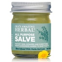 Ora's Amazing Herbal All Purpose Salve, Natural Healing Ointment, Tea Tree Oil Skin Balm, Comfrey Calendula Thyme Plantain, Hand Salve, Rash Cream, Dry Skin Repair, Itch Relief, 1 oz Glass Jar