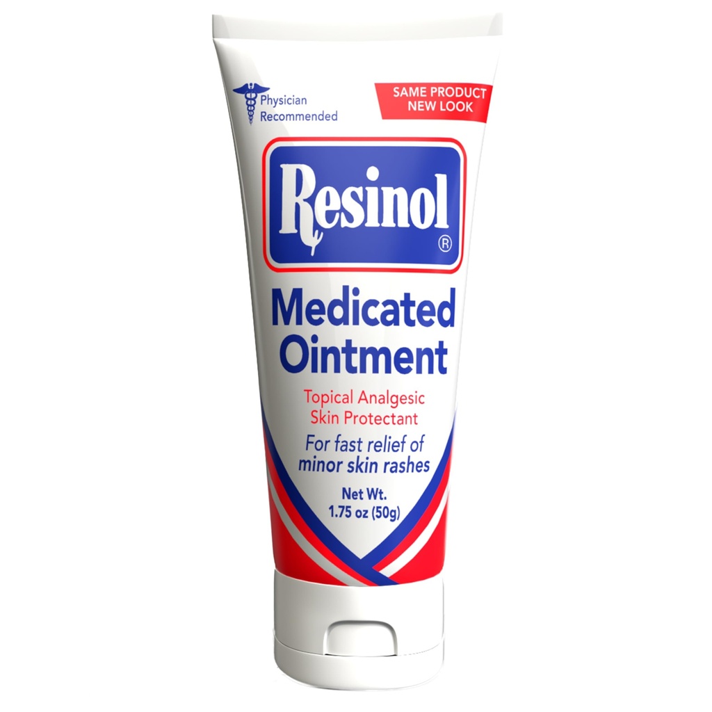 Resinol Medicated Ointment 1.75 oz Tube | Fast Soothing Relief of Skin Rashes & Irritations, Skin Protectant with Resorcinol and Petrolatum