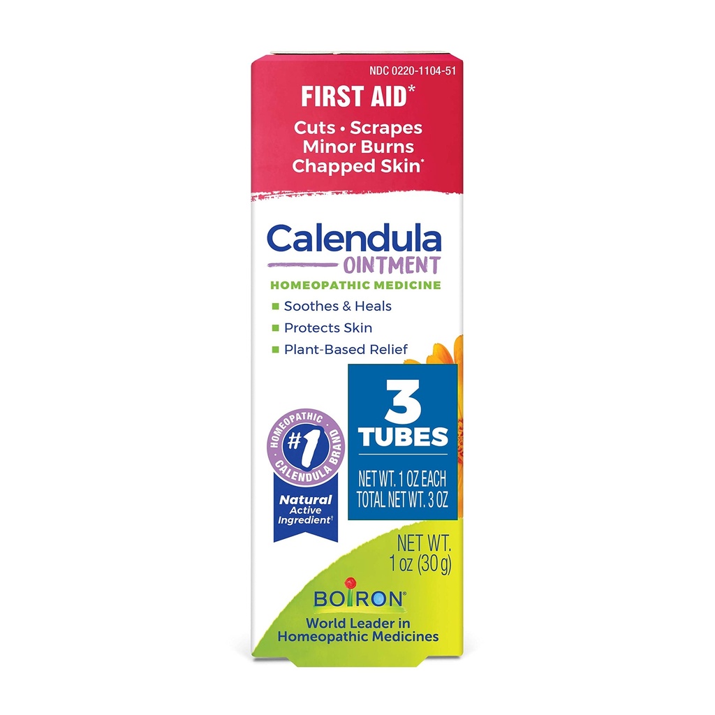 Boiron Calendula Ointment for Relief from Minor Burns, Cuts, Scrapes, and Insect Bites - 1 oz (3 Pack)