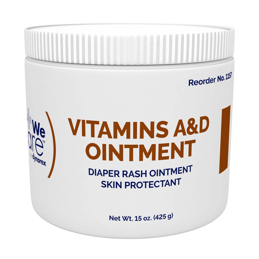 Dynarex Vitamins A & D Ointment Jar, 15 ounces | Phthalate Free, Made In USA, Expiration Dated, 900 Day Shelf Life, Physician Supplies, Model D1124