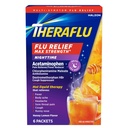 Theraflu Nighttime, Severe Cold Relief, Honey Lemon, 6 Packets | Cold, Cough, and Flu Max Strength Relief Powder for Use in Hot Liquids, Dual Formulas for Day and Night