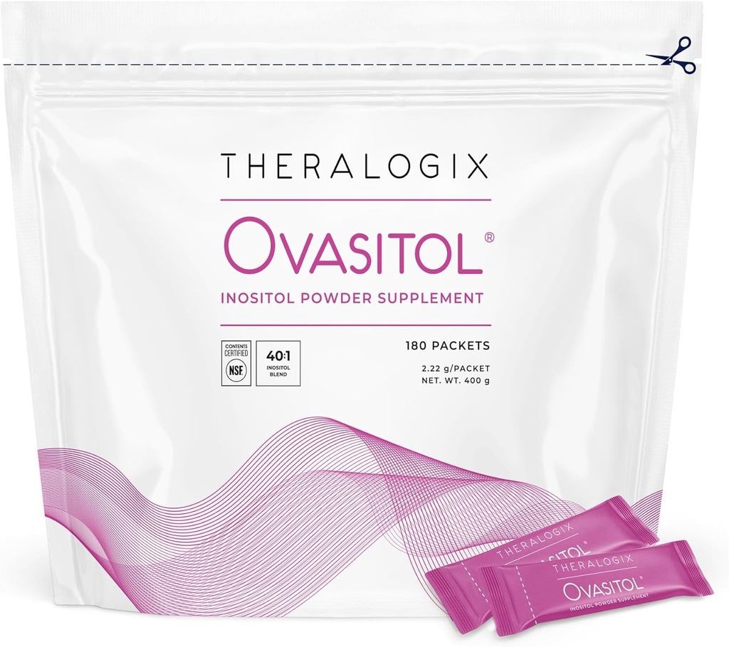 Theralogix Ovastitol Συσκευασίες σκόνης Inositol - 90-Ημέρα προσφοράς - Myo-Inositol & D-Chiro Ινοσιτόλη για Hormone Balance & Ovarian Function Support* - NSF Certified - 180 Πακέτα