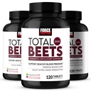 Force Factor Total Beets Blood Pressure Support & Nitric Oxide Supplement | with Grape Seed Extract and Non GMO Beet Root Powder for Heart Health, Circulation & Blood Flow, 360 Tablets, 3-Pack