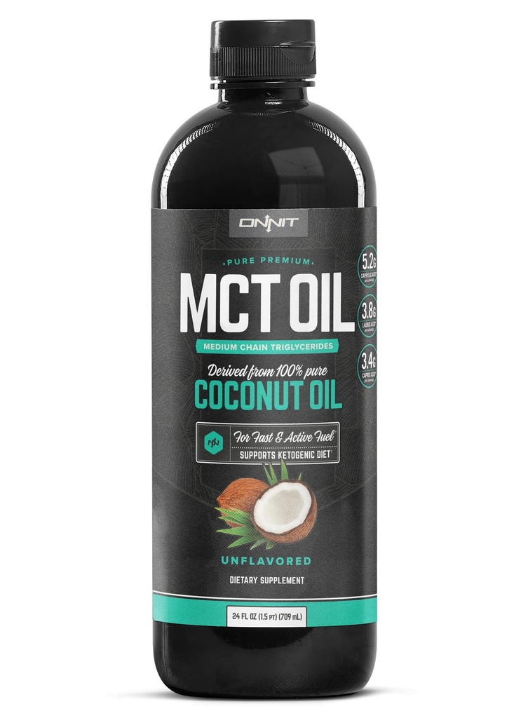 ΟΝΤΟ Λάδι - καθαρό MCT λάδι καρύδας, Ketogenic Diet και Παλαιό Βελτιστοποιημένο με C8, C10, Lauric Acid - Ιδανικό για καφέ, Shakes, και Μαγειρική (Flavorless - 24oz)