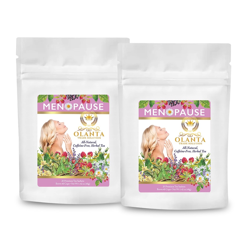 MENOPAUSE TEA - menopause hot flash relief, menopause vitamin supplements for women, Herbal tea for menopause symptoms, Licorice Root, Blackberry Leaf - 40 Premium Tea Sachets