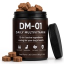 DM-01 Daily Multivitamin for Dogs - Advanced Hip & Joint Support, Boosts Immune System & Digestion, Promotes Skin, Coat & Organ System Health, Enhances Activity & Mood, 60 Chews (1)