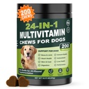 24-in-1 Dog Vitamins and Supplements 200 Ct Daily Multivitamin for Dogs | Hip & Joint, Skin, Digestion, Immune, Heart, Brain, Eye Health Support with Glucosamine, Probiotics, Omega 3 - Chicken