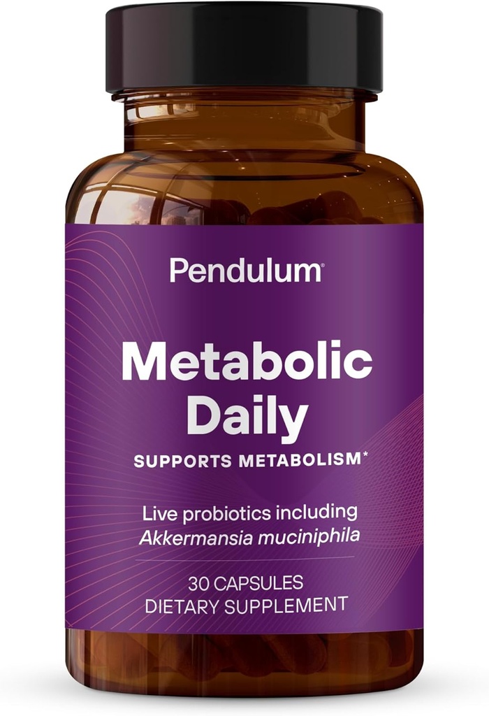 Pendulum Metabolic Daily - Multi-Strain Probiotic με Akkermansia muciniphila για την υποστήριξη του μεταβολισμού και της διατήρησης των επιπέδων ενέργειας - για γυναίκες και άνδρες - 30 κάψουλες (1 Pack)