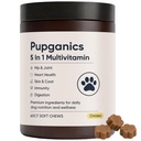 Pupganics Multivitamin Soft Chews for Dog, Dog Vitamins and Supplements for Immune System, Joint Support, Skin, Gut Health, with Probiotics, Glucosamine, Vitamin A/D3/E, Chicken Flavor, 60 Count (1)