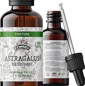 Astragalus Tincture, Organic Astragalus Extract (Astragalus membranaceus) Herbal Supplement, Non-GMO in Cold-Pressed Organic Vegetable Glycerin, 700 mg, 2 oz (60 ml)