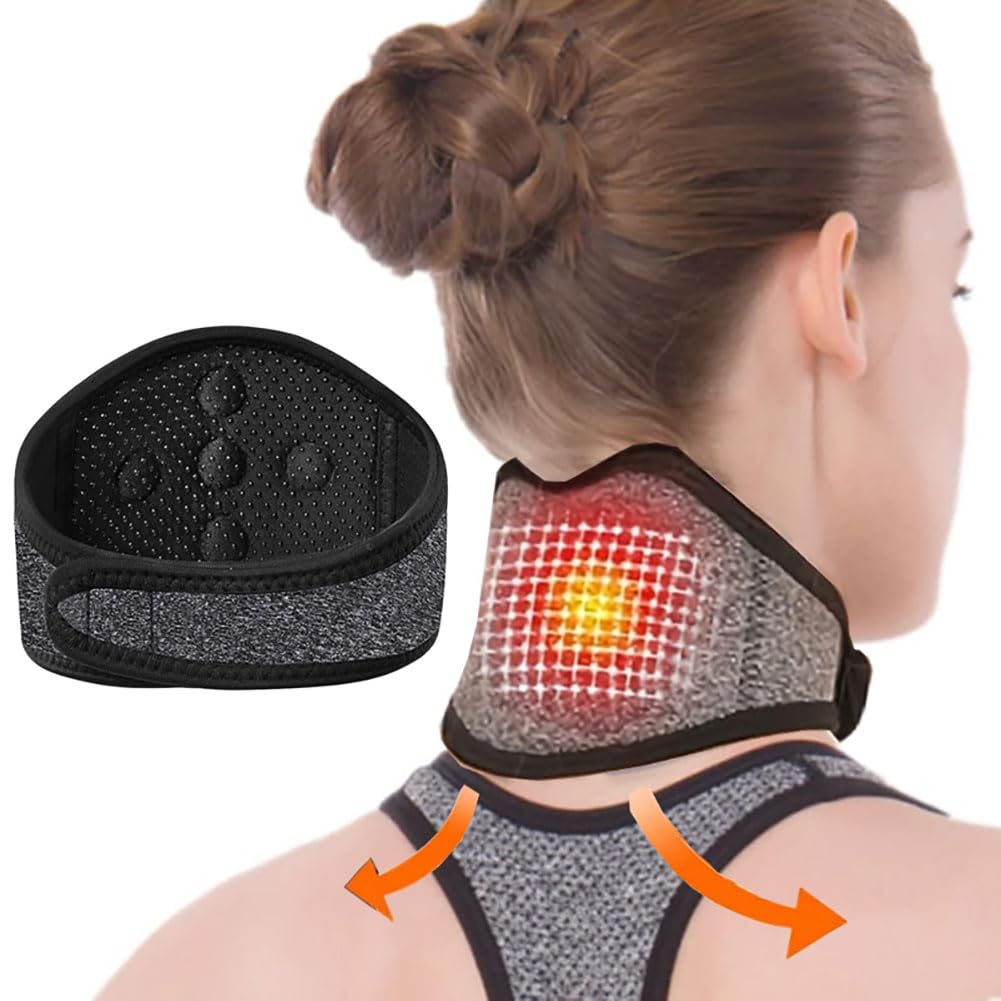 XGOPTS Self Heating Neck Braces Magnetic Treatment Neck Wraps Pain Relief | Adjustable Pain Relief Therapy Neck Support Warmer Migraine Headaches Shoulders and Back Neck Protector for Neck Arthritis