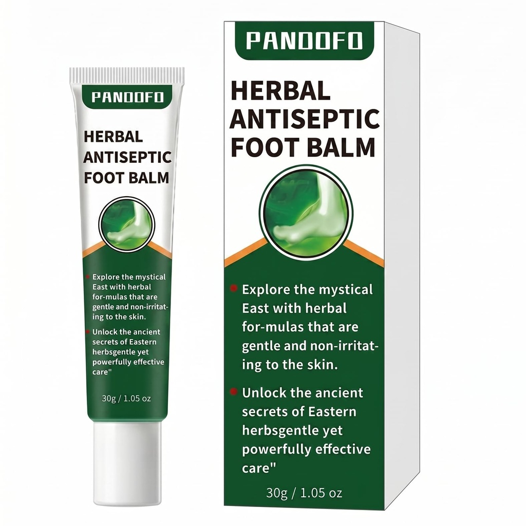 PANDOFO Herbal Foot Balm, Soothing Foot Cream for Dry, Cracked and Itchy Feet, Natural Plant-Based Foot Care Ointment, Gentle Non-Irritating Formula, 1.05 oz (30g)
