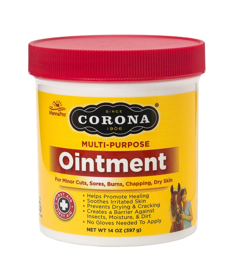 Corona Horse Ointment 14oz Multi-Purpose Relief with Lanolin for Horses | Soothing Relief for Hooves, Skin, Joints, and Muscle Care
