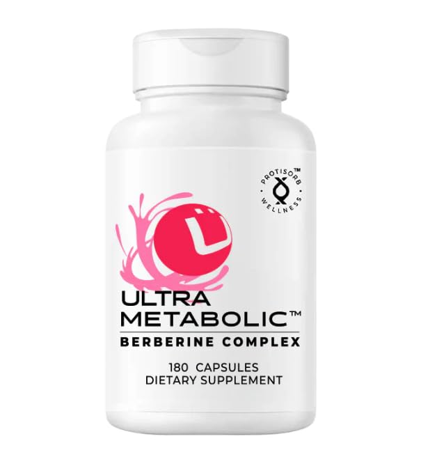 UltraCur UltraMetabolic Berberine Complex Supplement with Curcumin and Chromium - 180 Capsules