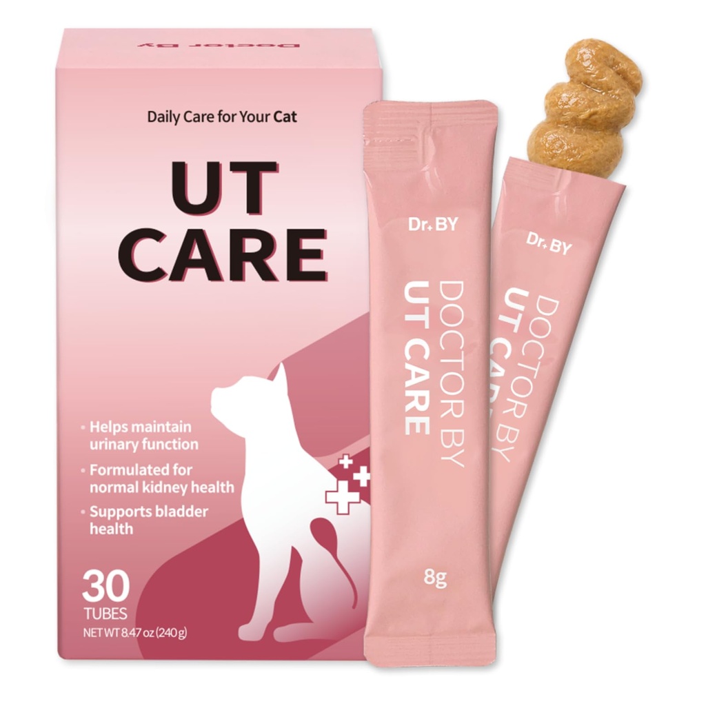 UT Care Cat UTI Kidney Support Urinary Supplement Cranberry Treatment for Cats Renal Health with Pacran, Quercetin, Taurine lickable Formula Individually Packaged (1 Pack)