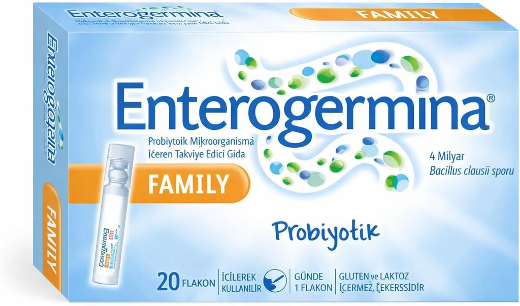 EnterogerminaAdult (20 Vials), 1 Pack, Ready-to-Use for Adult & Family