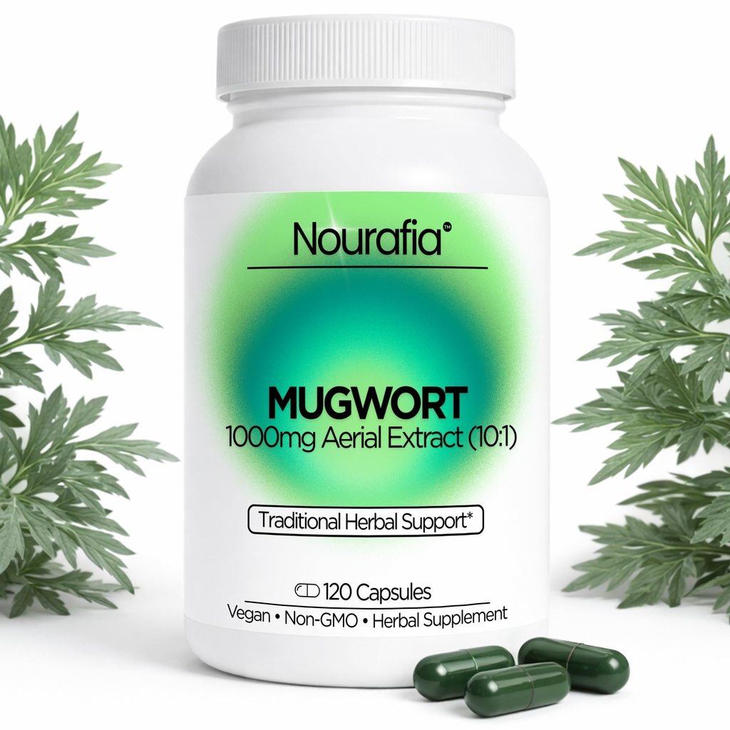 Mugwort Capsules Extract 10:1 (Artemisia vulgaris) | Strongest in US | 120 Vegan Capsules | Traditional Sleep & Digestive Herbal Support* | Caffeine-Free, Alcohol-Free