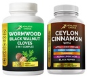 Ceylon Cinnamon Complex and Wormwood Black Walnut Clove Complex Supplement, Formula with Sweet Wormwood Extract, 120 Veggie Capsules, Non-GMO & Gluten-Free Herbal Supplement