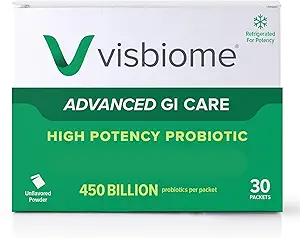 Visbiome® Advanced GI Care - High Potency Probiotic 450 Billion Strength - 30 Packets Unflavored Powder - Original De Simone Formulation - Shipped Cold in Recyclable Cooler with Temperature Monitor.