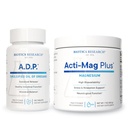 BIOTICS RESEARCH A.D.P. Oil of Oregano for GI Cleansing & Antioxidant Support + Acti-Mag Plus Magnesium Powder for Relaxation, Energy & Heart Health – 120 tabs & 7 oz
