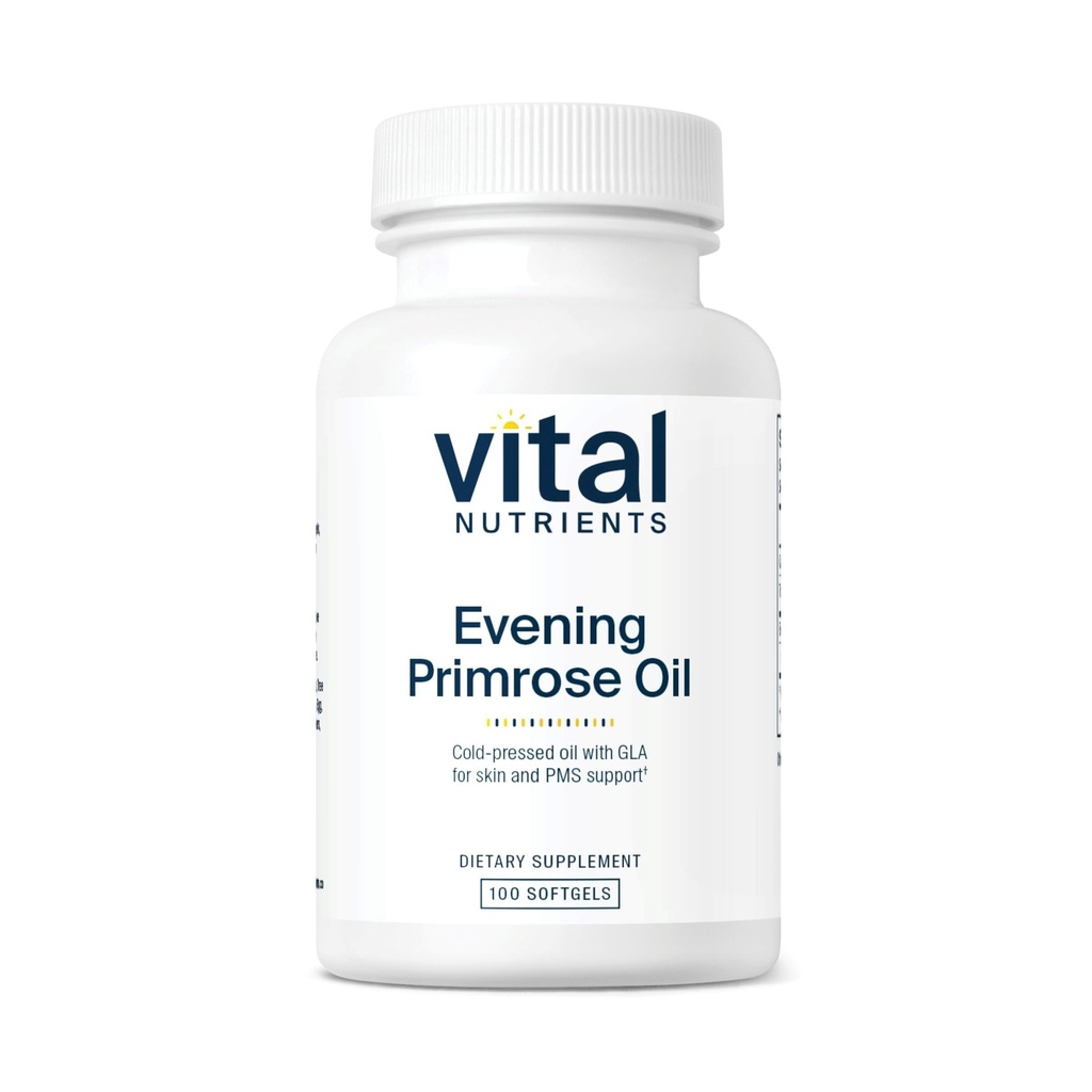 Vital Nutrients Evening Primrose Oil 1000mg - Primrose Supplement for Women - GLA Omega-6 Fatty Acid for Skin and PMS Support* - Gluten, Dairy, Soy Free - Non-GMO - 100 Softgels