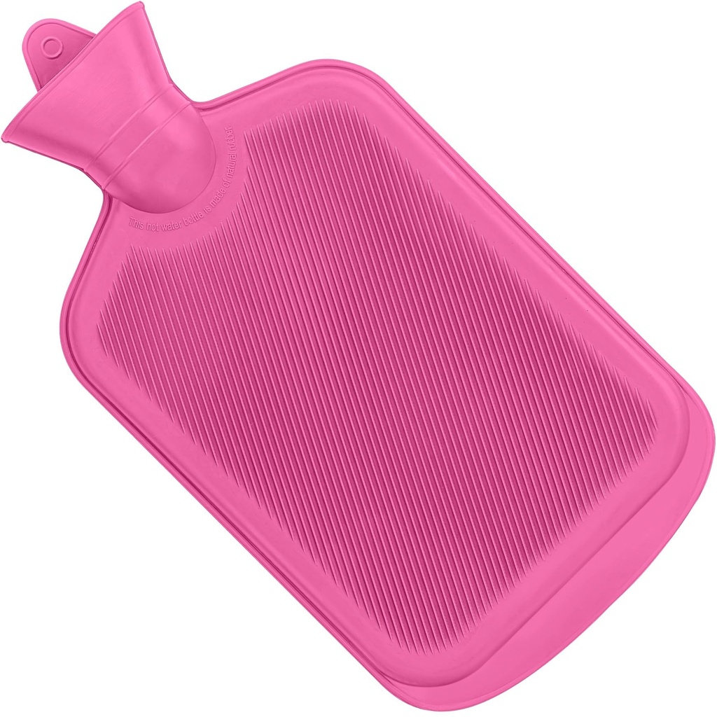 SteadMax 2L Hot Water Bag for Cramps and Sore Muscles, Pink (1 Pack)