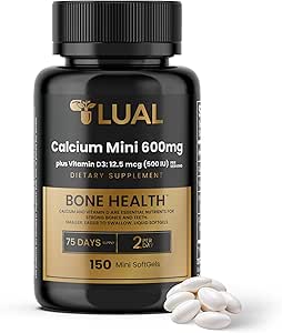 LUAL Calcium Minis 600 mg με Βιταμίνη D3 - Οστική & Μυική Υποστήριξη - 150 Mini Softgels - Εύκολο στην Κατάποση - Ασβέστιο & D3 για Ισχυρά Οστά & Κινητικότητα