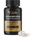 LUAL Calcium Minis 600 mg with Vitamin D3 - Bone & Muscle Support - 150 Mini Softgels - Easy to Swallow - Calcium & D3 for Strong Bones & Mobility
