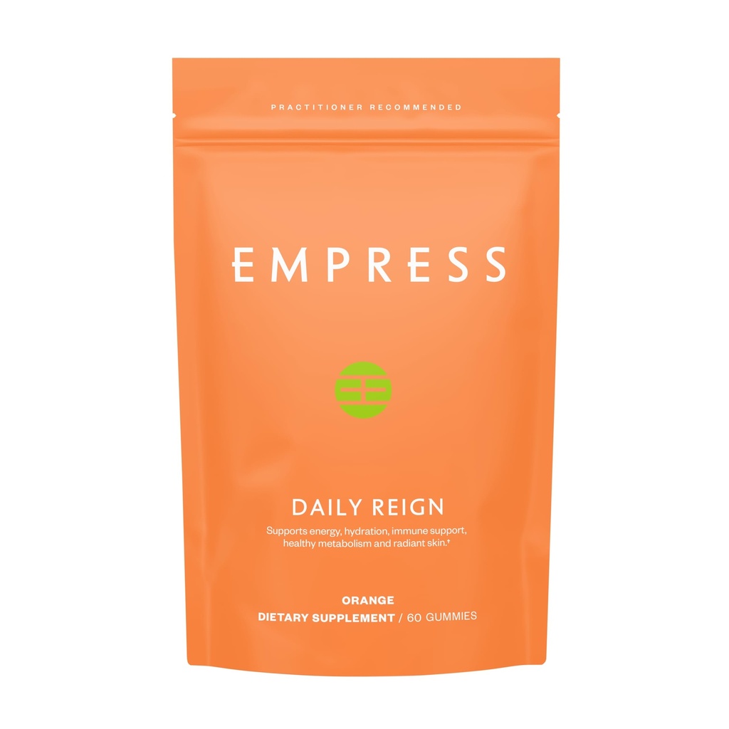 Empress Daily Reign Ashwagandha Gummies for Women, Panax Ginseng & Schisandra Adaptogens for Energy, Stress Relief, Immune Support, Hydration & Radiant Skin, TCM + Ayurvedic, 60 Gummies