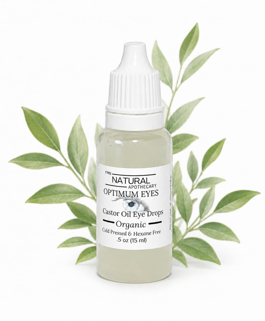 Organic Castor Oil Eye Drops 100% Pure & Natural Chemical Free Miracle Eye Drops 0.5oz/15 ml