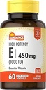 Sundance High Potency Vitamin E | 450mg (1000 IU) | 60 Softgels | Essential Vitamin Supplement | Non-GMO and Gluten Free Formula