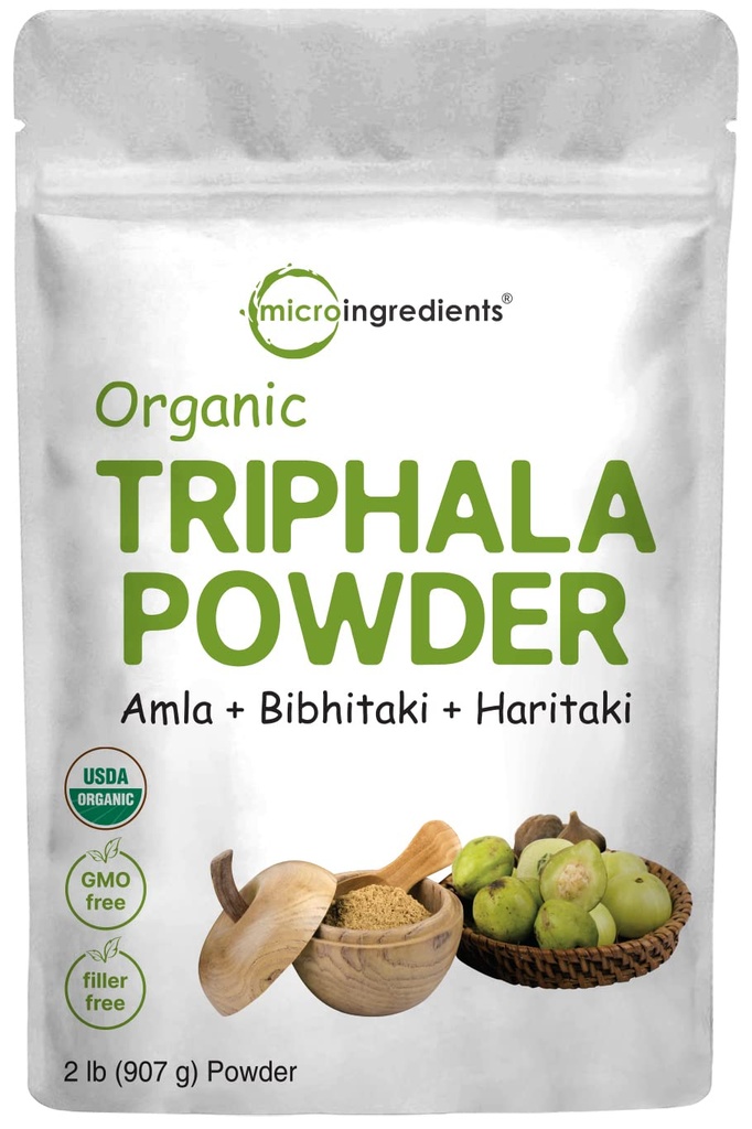 Micro Ingredients Organic Triphala Powder, 2 Λίρες (Amla + Haritaki + Bibhitaki) 