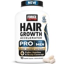 Force Factor Hair Growth Accelerator Pro for Men | with Clinically Studied Lustriva & Serevelle, Hair Growth Supplement for Men with Thinning Hair, 90 Capsules