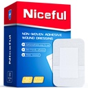 Niceful Adhesive Gauze Bandages 2"x3", 50Pcs | Large Bandages, Bordered Gauze, Sterile & Breathable, Medical Grade, First Aid Essential, for Wound and Surgical Incisions