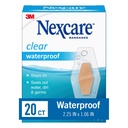 Nexcare Waterproof Clear Bandages, Covers and Protect cuts, scrapes and blisters, One Size, 20 Count