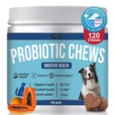 Probiotics for Dog 120 chews,Enzymes and Gut Support,Anti-Diarrhea,Promotes Digestive Health,Seasonal Allergies,Immune System,Probiotics with Papaya Pumpkin Krill Oil- Vet Approved Dog Probiotic Chews