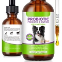 Dog Probiotic Drops, 3 in 1 Probiotic Supplement for Dogs with Natural Ingredients Supports Dog Digestive, Skin Coat & Immune Health, Daily Gut Support, Dogs Liquid Probiotic Supplement - 2 fl oz